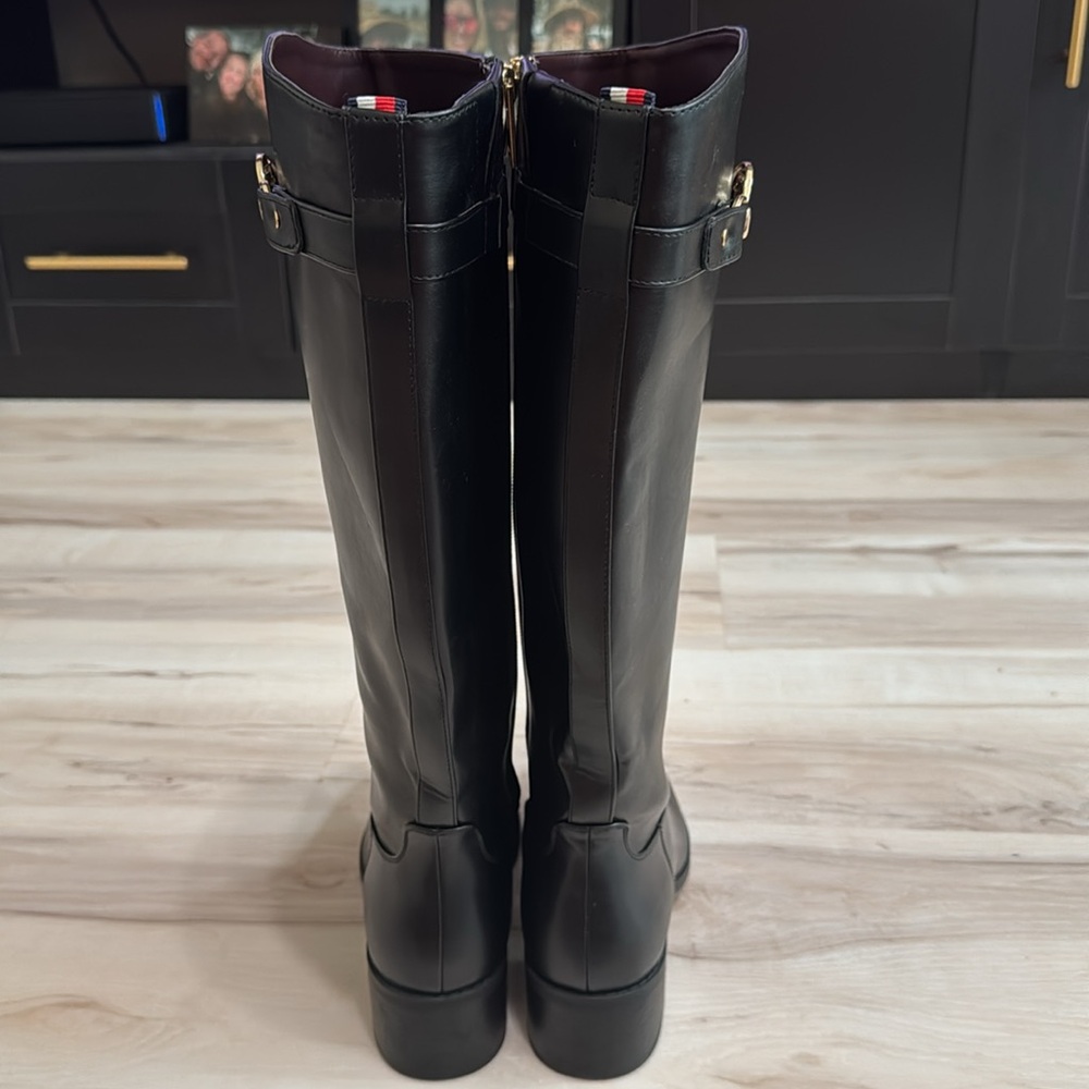 Tommy Hilfiger Monogram Riding Boot in Black - Picture 5 of 8